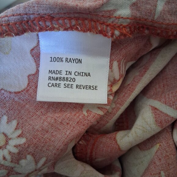 Cynthia Rowley Women's Size Large Burnt Orange Floral Bohemian Midi Skirt - Picture 7 of 12